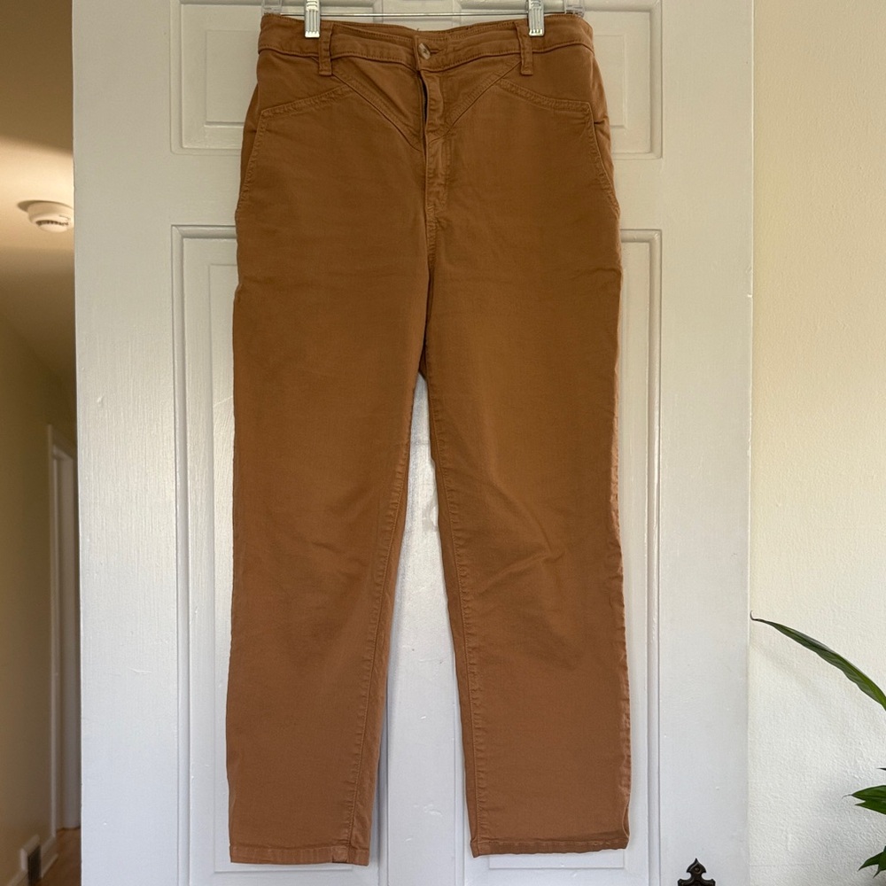 Amadi from Anthropology Brown Khaki High-Waisted Ankle Pants 28” Waist
